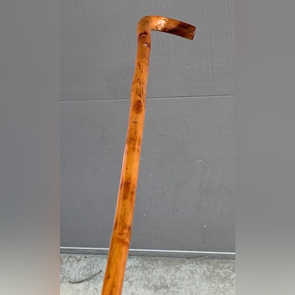 Antique Artisan Hand Crafted Metal Tip Solid Root Wood Cane Walking Stick - Picture 14 of 16